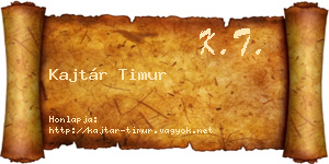 Kajtár Timur névjegykártya